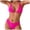 Hot Pink, variant on Bikini Set Bikini Set for Women Solid V Neck Knot Front Push Up High Leg Thong Two Piece Swimsuit(Hot Pink,S)