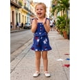 thumbnail image 4 of Cenuakty Independence Day Newborn Baby 12M 18M 24M 2T 3T 4T 5T Girl Jumpsuit Classic Star Print Sleeveless Tie up Strap Suspender Shorts with Belt, 4 of 9