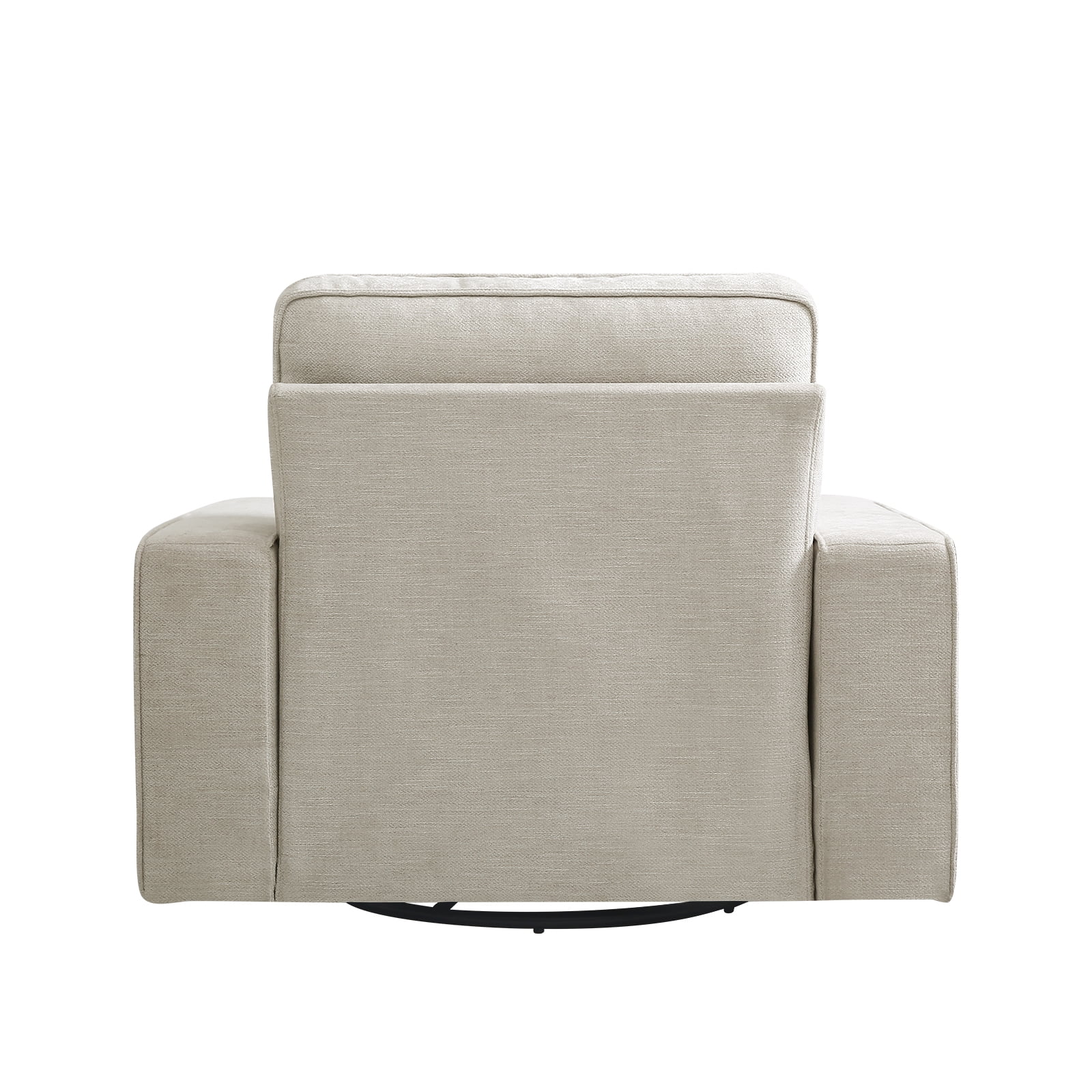 INGALIK Swivel Accent Chair, 40.2"W Oversize Chenille Accent Armchair with Storage Bag, Modern Comfortable Chair for Living Room, Bedroom, Beige