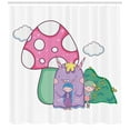 thumbnail image 2 of Alien Shower Curtain, Nursery Design of Little Youngsters with Monster on a Background of a Mushroom House, Fabric Bathroom Set with Hooks, 69W X 75L Inches Long, Multicolor, by Ambesonne, 2 of 2