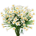 thumbnail image 1 of Dinheiro 8 Bündel künstliche Blumen im Freien UV-best?ndige gef?lschte Blumen Kein Verblassen Faux Kunststoff Pflanzen Garten Veranda Fenster Box Dekoration gef?lschte Blumen im Freien, 1 of 6