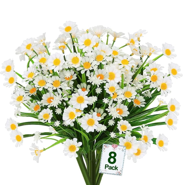 Dinheiro 8 Bündel künstliche Blumen im Freien UV-best?ndige gef?lschte Blumen Kein Verblassen Faux Kunststoff Pflanzen Garten Veranda Fenster Box Dekoration gef?lschte Blumen im Freien