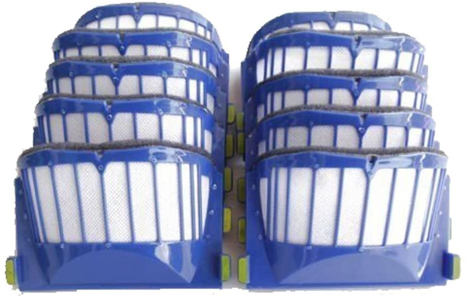 10 Pcs Aero Vac Blue Filters For Irobot iRobot Roomba 500 600 Series 536 550 551 614 620 630 650 655 660 665 680 690 Vacuum Cleaner Accessory