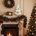 thumbnail image 2 of Mini Wooden Christmas Tree Tabletop Ornament for Desk and Shelf, Rustic Xmas Tree Decoration for Home Office, Small Holiday Display Decor for Winter Season 12.2Inch, 2 of 7