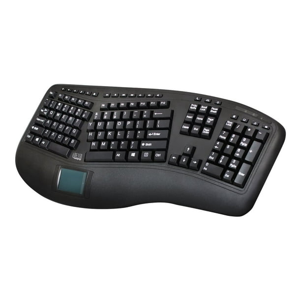 Adesso Tru-forme 4500 - sans fil 2,4 GHz Clavier ergonomique Touchpad -  Connectivit? sans fil - RF - U