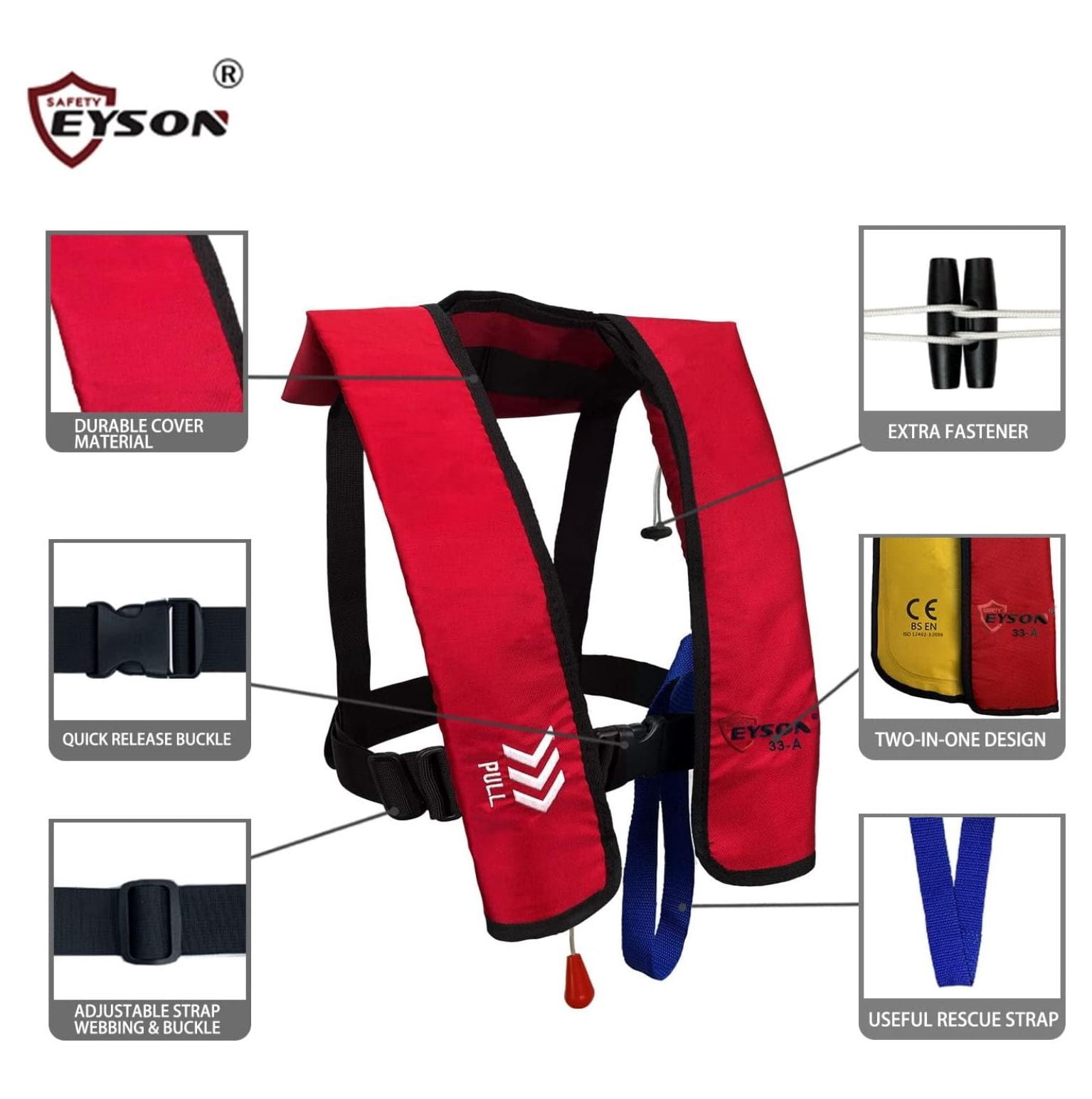 Inflatable Life Life Vest Basic Automatic/Manual (Red Auto)