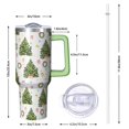thumbnail image 2 of 40oz Merry Christmas Tumbler with Lid and Straw, Stainless Steel Cup with Handle Snowflakes Travel Mug, Holiday Presents, 2 of 4