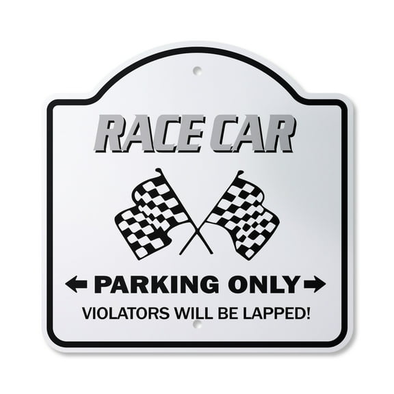 Race Car 12" X 12" Sign | Indoor/Outdoor Plastic | SignMission Designer Racing Drag Strip Midget Auto Nascar Driver Track Novelty Gift Funny Joke Gag Road Garage