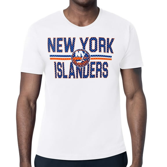 Men's Starter White New York Islanders Mesh Look Team Name T-Shirt