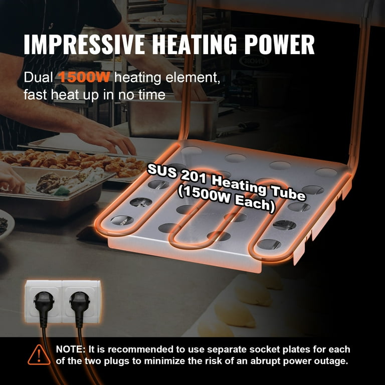 KFFKFF Industrial Dual Chamber Fryer, 3000W Electric