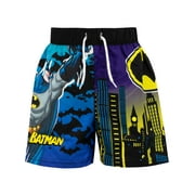 DC Comics Boys Batman Swim Shorts Black Sizes 4-10