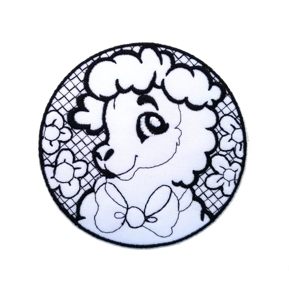Cute Kids Lamb Embroidered Sew/Iron On Patch