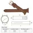 thumbnail image 2 of Genuine Leather Watch Band 20mm Quick Release Elegant Top Grain Replacement Strap Brown/Rose Golden Tone, 2 of 6