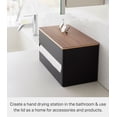 thumbnail image 4 of Yamazaki Home Paper Towel Dispenser, Walnut, Steel + Wood, Lid, No Assembly, 4 of 7