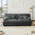 thumbnail image 2 of 94.4” Loveseat Sofa, 2 Seater Modular Sectional Sofa, Grey Large Sectional Couches for Living Room, Fluffy Couch Set, Love Seat, Chenille Cloud Couch with 4 Pillows, Deep Seat Sofas for Living Room, 2 of 8