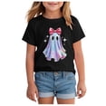 thumbnail image 2 of Dakiuu Toddler Girls Halloween Short Sleeve T Shirts Kids Casual Graphic Tees Spring Summer Fall Outfit Clothing Party Apparel for Youth Daily Holiday Wear, 2 of 5