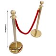 thumbnail image 2 of INTBUYING 2 Pcs Gold Stanchion Posts Queue Red Velvet Rope Crowd Control Barriers Queue Line Rope Barriers, 2 of 6