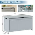 thumbnail image 6 of Kids Toy Box, Gray Wooden Toy Chest Organizer with Safety Hinged Lid, Entryway Storage Bench Supports 100 lbs, Toy Storage Chest for Bedroom, Toddler Room, L0293, 6 of 8