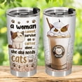 thumbnail image 2 of Cat Gifts for Cat Lovers, Funny Cat Tumbler with Lid Stainless Steel, Cute Cat Cup, Cat Tumbler with Handle, Cat Gifts for Women, 2 of 6