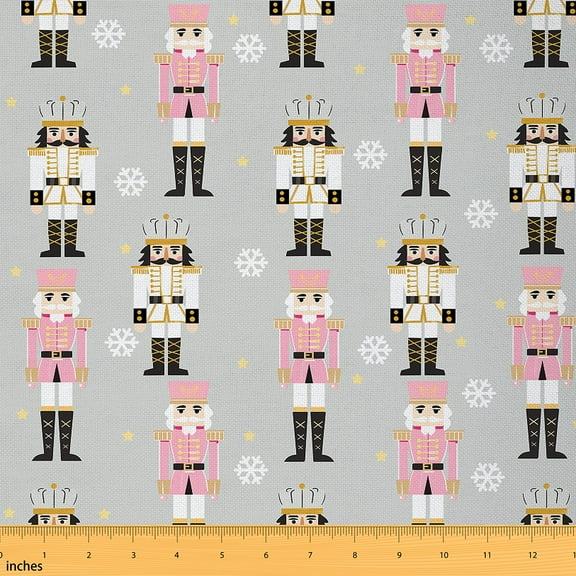 Castle Fairy Cartoon Nutcracker Girl Fabric by the Yard 1 Yard,Merry Christmas Home Decor Fabric by the Yard,Winter Snowflake Room Decor Fabric by the Yard,Lightweight Room Decor
