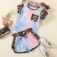 thumbnail image 4 of Gubotare Girls Tropical Outfit Toddler Girls Clothes Tie-Dye Summer Outfits Sets with Short Sleeve T-Shirt Top+Girls Shorts 2pcs Sets 4T 5T (Light Blue,4-5 Years), 4 of 9