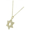 thumbnail image 2 of 925 Sterling Silver Yellow Gold-Tone Jewish Star of David White CZ Statement Pendant Necklace, 2 of 4