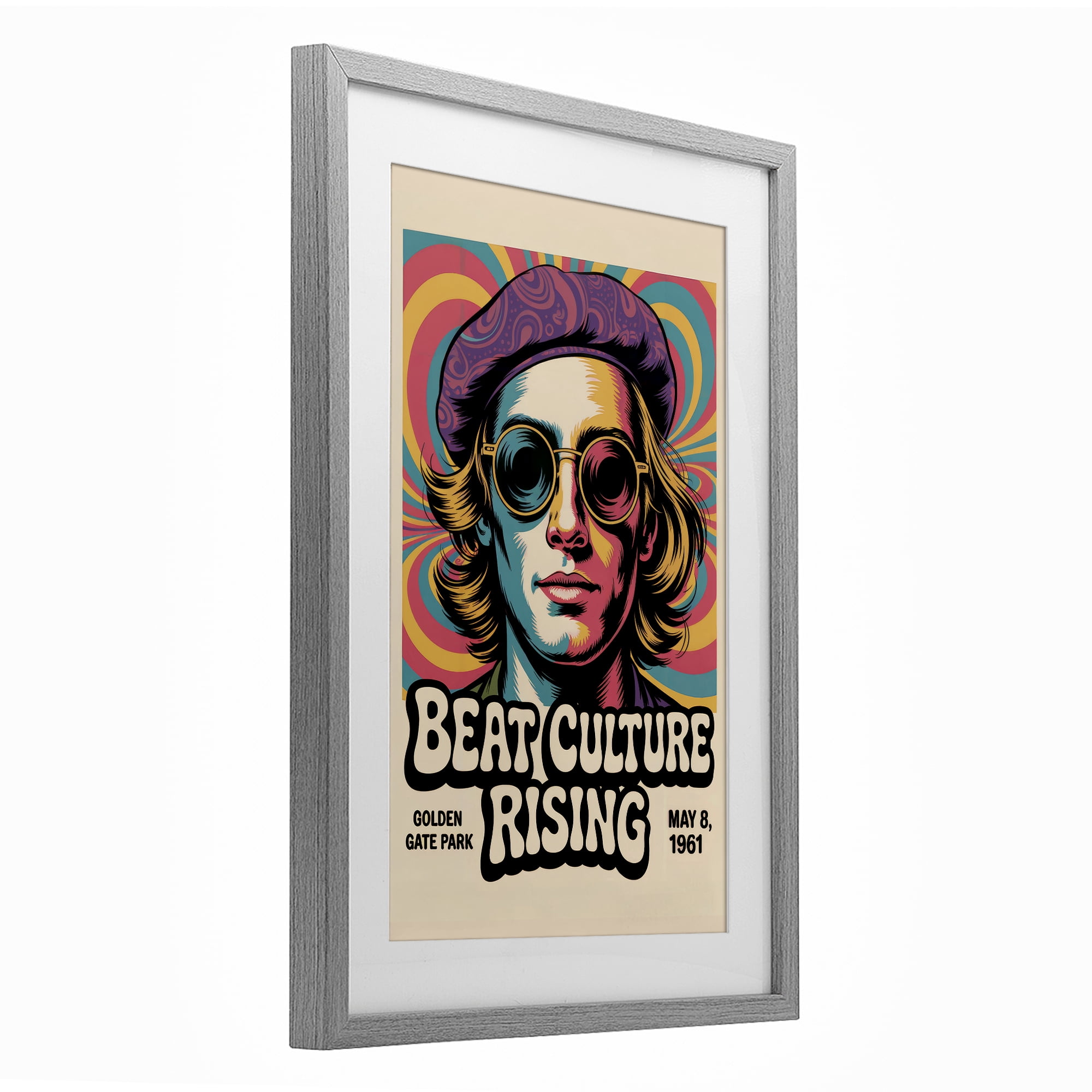 Stupell Industries Beat Culture Rising Poster Gray Framed Print Under Glass, design by Andreas Magnusson