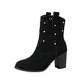 thumbnail image 2 of Willtoo Women's Cowboy Cowgirl Ankle Booties Western Stylish Faux Leather Low Heel Boots, 2 of 7