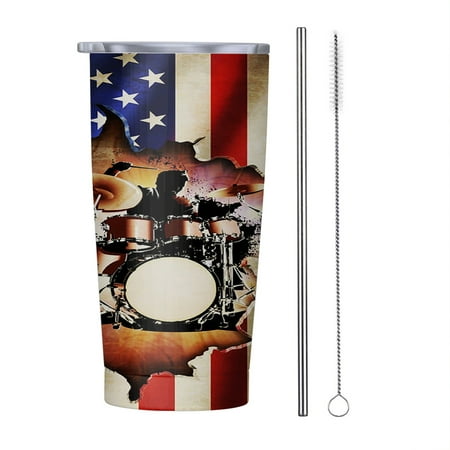 

Love Drum 20oz Tumbler Insulated Stainless Steel Water Bottle Portable Travel Coffee Tea Mug Cup