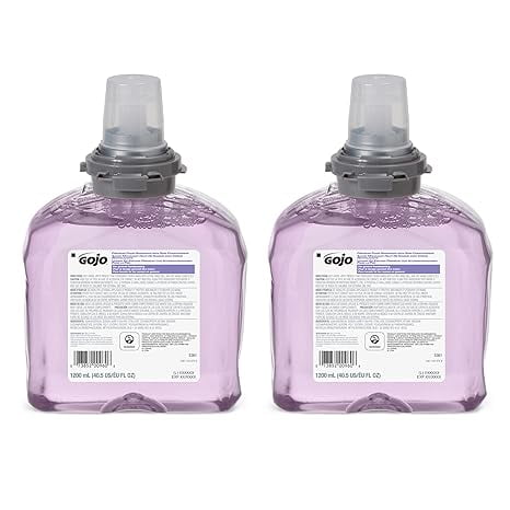Jabón de manos en espuma de lujo GOJO TFX, aroma fresco, cartucho de 1200 mL para dispensador caja con 2 piezas