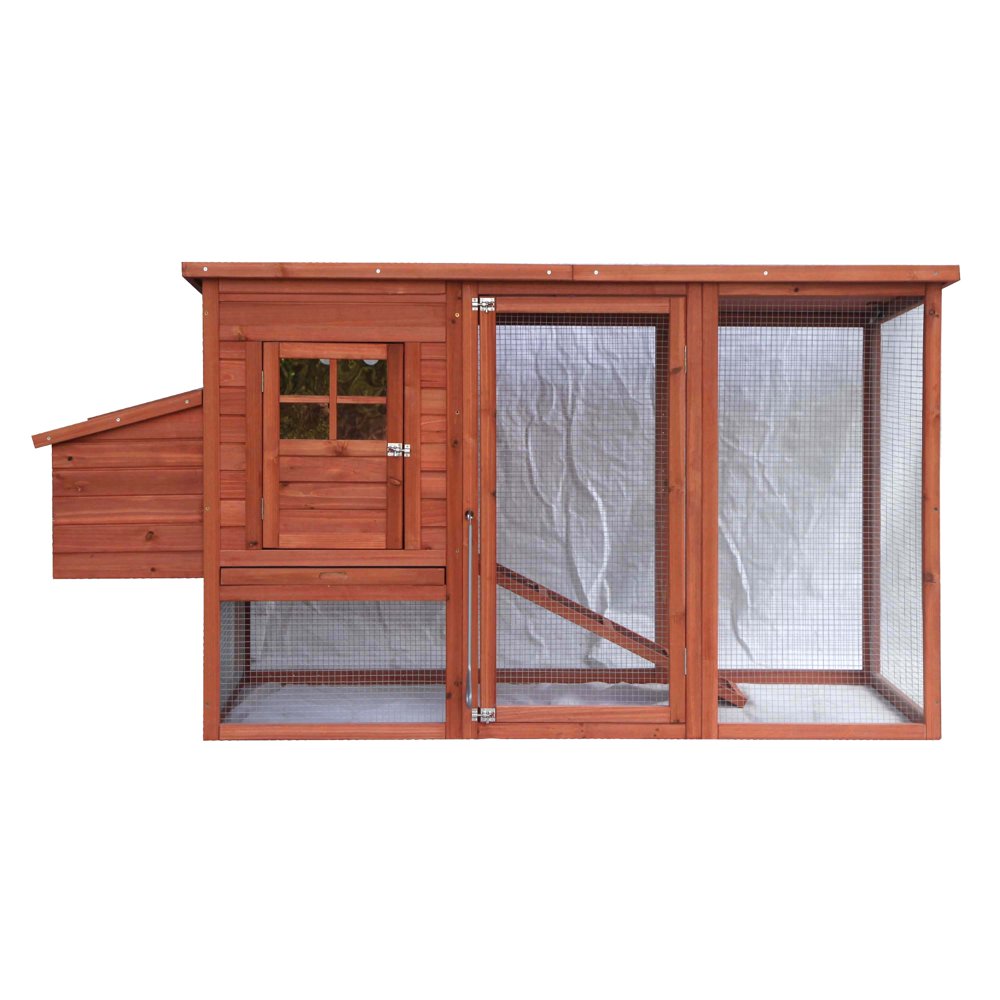 ALEKO ACCR011RD Wooden Pet Chicken Coop Poultry Hutch Chicken Hen House