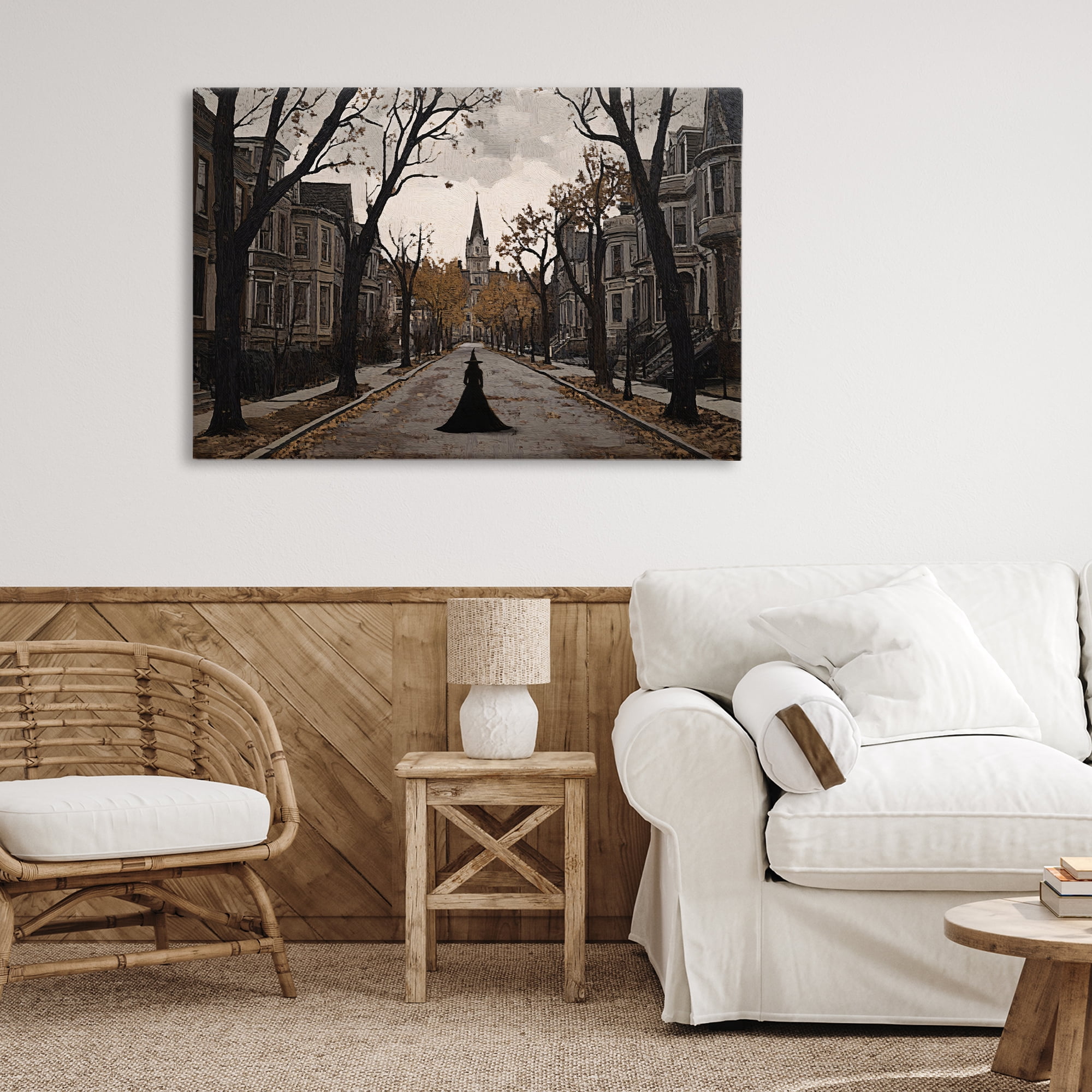 Stupell Industries Witch Strolling Town Streets Canvas Wall Art, design by Jacky Ngan
