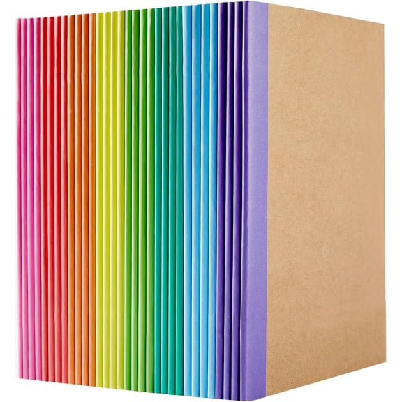50 Pack A5 Lined Kraft Notebook Journals 8.3x5.5 In，Travel Journals Notebooks Bulk，Subject Notebooks 30 Sheets 60 Pages for Writing School Office Supplies (Multicolor Lined-50 Pack)