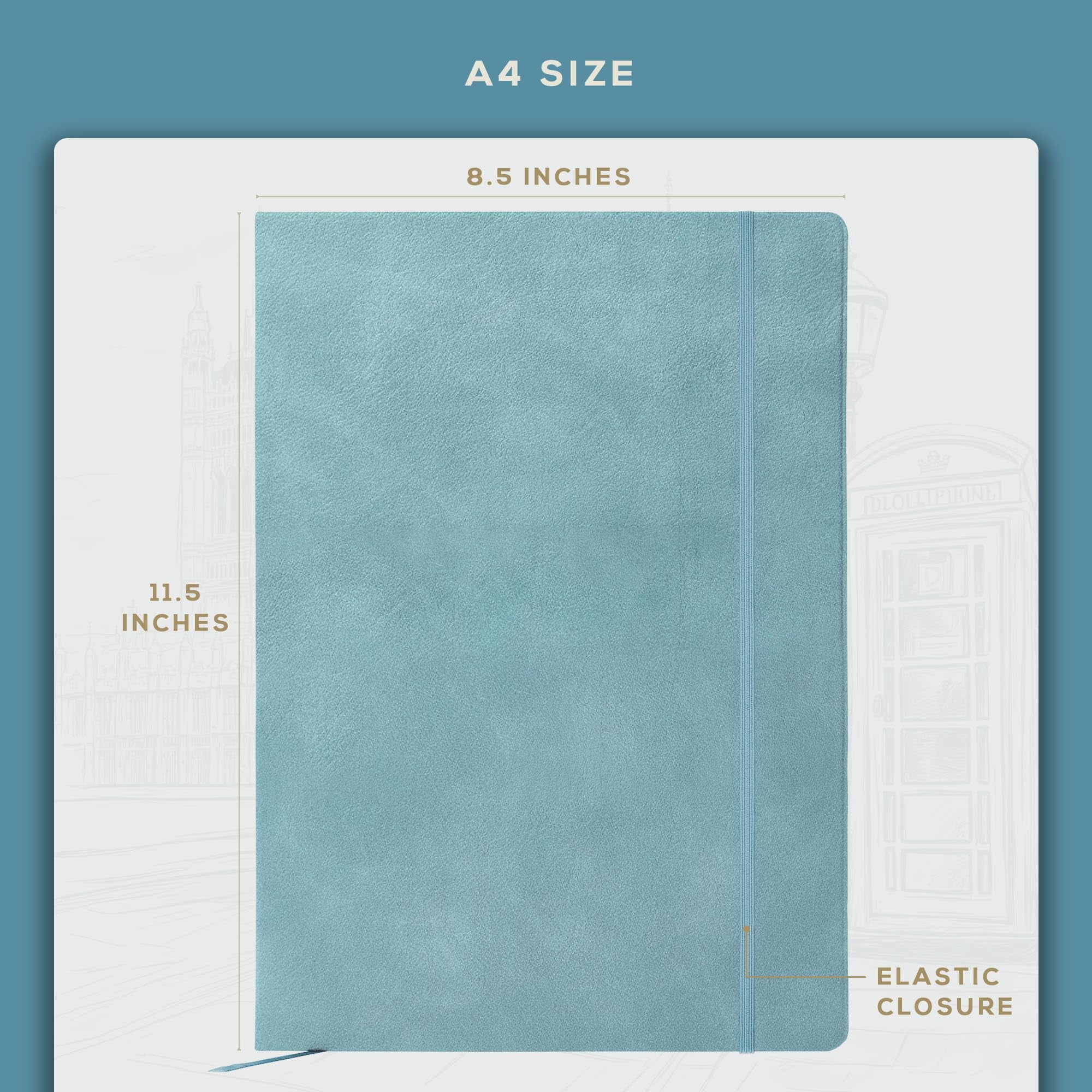 Large Lined Journal Notebook  8.5" X 11.5" (a4) Hardcover Vegan Leather Executive Diary For Work Thick 120gsm Paper Lay-flat Binding Gift Box