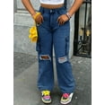 thumbnail image 2 of Chicsale Ripped Street Style Jeans, Water Washing Workwear, Pocket Waist Pants, Women's Denim Pants, 2 of 9