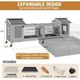 thumbnail image 4 of MEDEHOO Rabbit Hutch Indoor Outdoor Bunny Cage Upgrade Large Space for Rabbit,Guinea Pig,Bunny and Other Small Animals,On Wheels Move Easily., 4 of 7