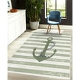 thumbnail image 4 of Striped Decorative Rug, Ship Anchor Chain Marine Life Inspired Lines Background Ocean Sailing, Quality Carpet for Bedroom Dorm and Living Room, 6 Sizes, Reseda Green, by Ambesonne, 4 of 4