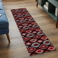 thumbnail image 3 of Red Black Geometric 2'x6' Runner Rugs for Hallway Kitchen Bedside Non Slip Washable, Abstract Art Diamond Modern Entryway Rug Runners with Rubber Backing, Long Carpet Runner for Laundry Room, 3 of 8