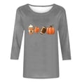 thumbnail image 4 of KIHOUT Hauts en Liquidation, Chemises à Manches 3/4 pour Femmes Blouse Imprimée Graphique d'Automne Col Rond T-shirts Décontractés Amples Chandails en Molleton Blouse, 4 of 4
