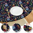 thumbnail image 4 of Dark Blue Christmas Nutcracker Pattern Round Fitted Tablecloth with Elastic Edge,Dining Table Cover Waterproof,Outdoor Round Tablecloth for Camping,Dining,Indoor and Outdoor, 4 of 7
