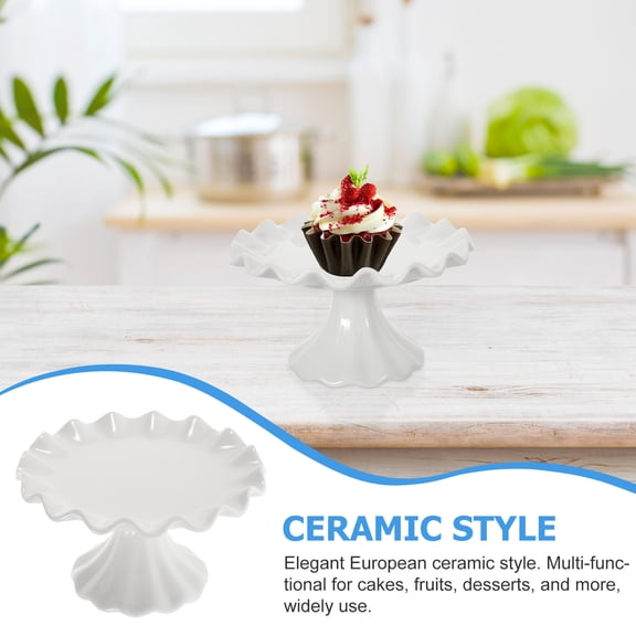 Ceramic Cake Stand Decorative Cupcake Stand Dessert Display Plate for Snacks Cookies