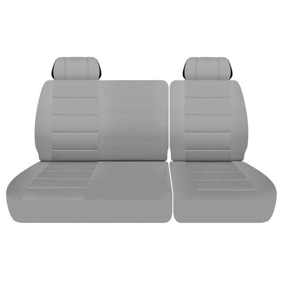 DC142-Design Covers Compatible With 1988-1994 Chevy C/K 1500 Truck Seat Covers (40/60 Split Bench with HR), Cotton Blend Material In Solid Silver