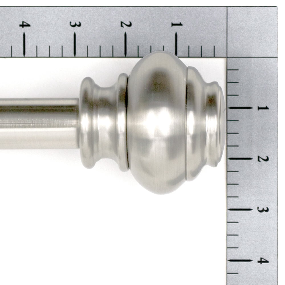 Lumino 1" and 5/8" Plated Brushed Nickel Somerset Knob Adjustable Double Curtain Rod Set, 42"-120"