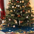 thumbnail image 5 of Christian Christmas Tree Skirt Religious Jesus Nativity Scene Xmas Tree Mat Navy Blue Christmas Holiday Jesus Indoor Outdoor Party Decor (48 Inches), 5 of 6