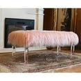 thumbnail image 2 of Vanity Bench with Pink Faux Fur and Clear Acrylic Legs, 2 of 3