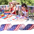 thumbnail image 1 of Event Party Decor American Patriotic Thread Edge Ribbon 4 Burlap Imitation Burlap Ribbon Veterans Day Ribbon Independence Day Gift Wrap Party Decoration Craft Supplies, 1 of 4