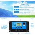 thumbnail image 4 of Controlador de carga del regulador del panel solar de la batería inteligente 20A 12V / 24V con pantalla LCD de puerto USB dual de 5V esquí esquí Gafas de esquí, 4 of 5