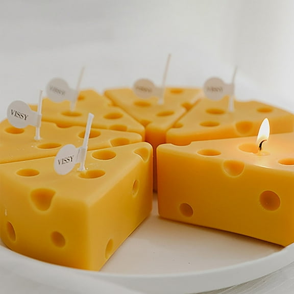 Harlier 1 Pack Cheese Shaped Scented Candle, Aroma Soy Wax Decorative Candlefor Photo Prop, Birthday Wedding Holiday Party Gift for Meditation Stress Relief Bath Yoga