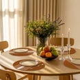 thumbnail image 5 of Burnt Orange Beige Striped Round Placemats Set of 6 for Dinning Tables,Heat-proof Braided Table Mats 13 Inch,Modern Farmhouse Retro Lines Washable Place Mat for Kitchen Restaurant Party Table Decor, 5 of 9