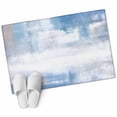 thumbnail image 2 of 2x3 Door Mat Rug, Blue Grey Abstract Art Non-Skid Rubber Backing Large Rectangle Rugs - Living Room Bedroom Home Office, Modern Shabby Farmhouse Indoor Floor Mat Carpets Washable Rug, 2 of 9